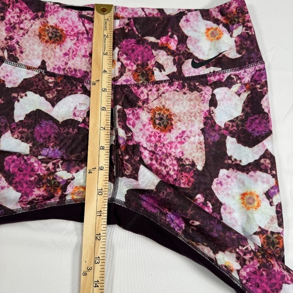 Nike Dri-Fit Power Legend Floral Leggings Womens Size M Port Wine Mesh - Picture 7 of 10